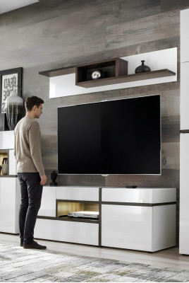 Salle de séjour Ensemble mur TV Lowboard Étagère Design de luxe Ensemble de meubles modernes nouveau