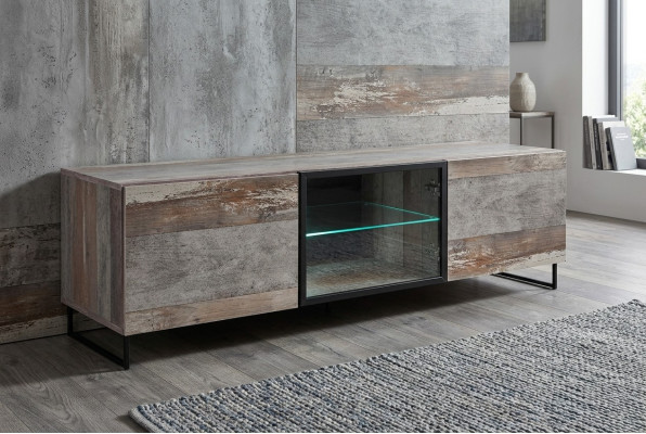 Luxe TV Lowboard Design moderne Mobilier Salon Bois Nouveau