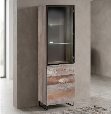 Vitrine Design Armoire en bois Moderne nouveau Mobilier Gris Bois Ameublement