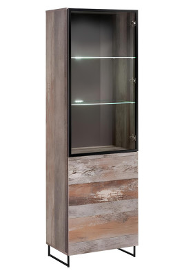 Vitrine Design Armoire en bois Moderne nouveau Mobilier Gris Bois Ameublement