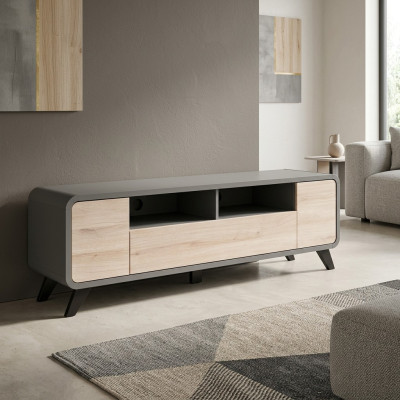 Meuble de télévision bas en bois de luxe pour salon design moderne avec unité murale de rangement buffet
