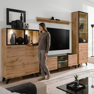 Salon Ensemble moderne Vitrine Commode Unités murales Meuble TV Design nouveau