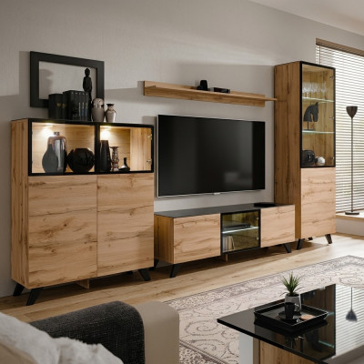 Salon Ensemble moderne Vitrine Commode Unités murales Meuble TV Design nouveau