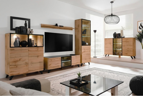 Ensemble de meubles mural 5 pièces de luxe pour le salon commode TV basse design ameublement