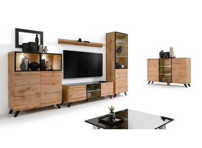 Ensemble de meubles mural 5 pièces de luxe pour le salon commode TV basse design ameublement