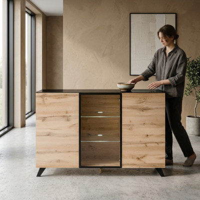 Commode Bois Design Buffet Moderne Mobilier de Salon Nouveau