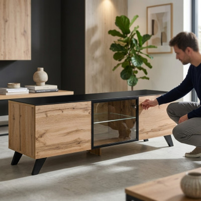 Design Meuble de télévision Lowboard Salon Mobilier en bois de luxe Meubles modernes