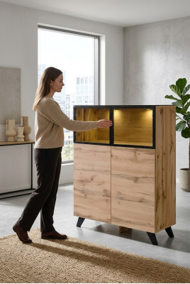 Vitrine Salon Mobilier Armoire en bois Mobilier de luxe Design moderne