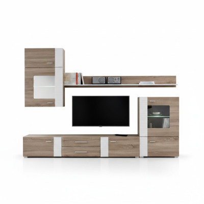 Unité murale TV Mur en bois Style moderne Étagère Mobilier de salon Armoire nouveau
