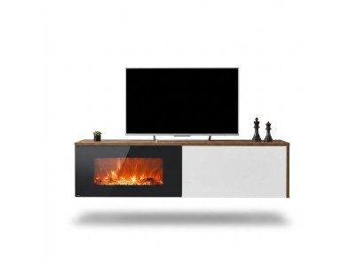 Meuble télé moderne avec cheminée Luxe Salon nouveau Design Mobilier Bois