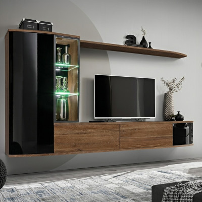 Ensemble d'unité murale de luxe pour le salon, support TV en bois, étagère murale, nouveau meuble mural