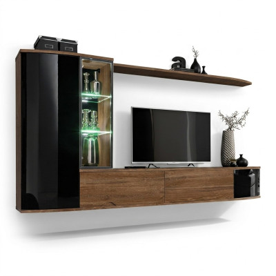 Ensemble d'unité murale de luxe pour le salon, support TV en bois, étagère murale, nouveau meuble mural