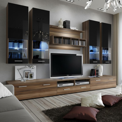 Ensemble mural de télévision design, 4x meuble mural, meuble TV, étagère murale, meubles de luxe