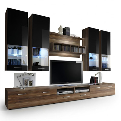 Ensemble mural de télévision design, 4x meuble mural, meuble TV, étagère murale, meubles de luxe