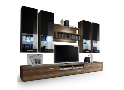 Ensemble mural de télévision design, 4x meuble mural, meuble TV, étagère murale, meubles de luxe