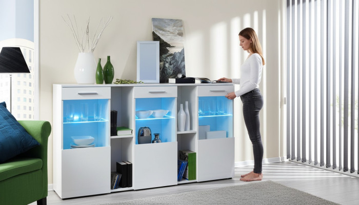 Concepteur de nouveaux Commode blanche Luxe Salon Moderne Mobilier en bois