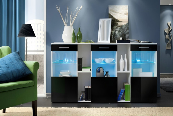 Commode au design en bois moderne pour le salon