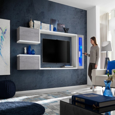 Unité murale Suite Mobilier Designer Armoire murale Moderne Étagères en bois neuf