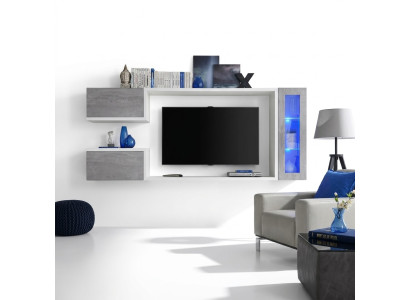 Unité murale Suite Mobilier Designer Armoire murale Moderne Étagères en bois neuf