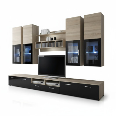 Salle de séjour Complète TV Lowboard Design Armoire murale Unité murale de luxe Ameublement neuf