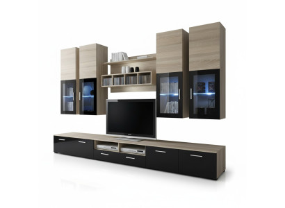 Salle de séjour Complète TV Lowboard Design Armoire murale Unité murale de luxe Ameublement neuf