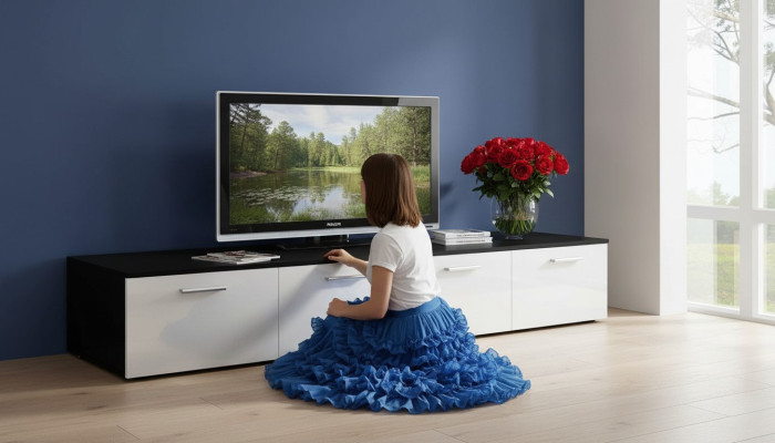 Meuble TV Meuble TV Meuble bas en bois de designer Mobilier moderne pour salon