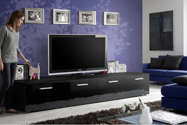 Meuble TV design moderne pour salon, commode en bois mobilier de luxe.