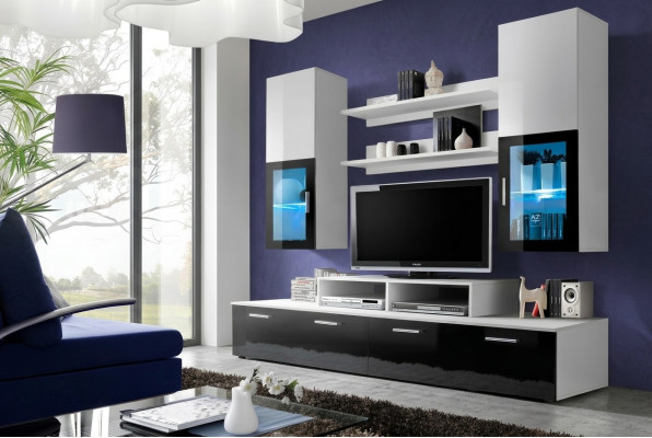 Unité murale Complet TV Lowboard Meuble mural de luxe des fournitures de cabinet de concepteur moderne