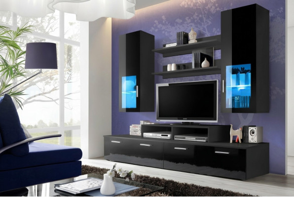 Ensemble mural Style en bois Moderne Mobilier de luxe Salon Armoire murale Complète