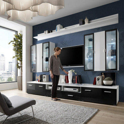 Meuble télévision mural, meuble télévision de luxe, buffet bas en bois, design moderne, salon de designer