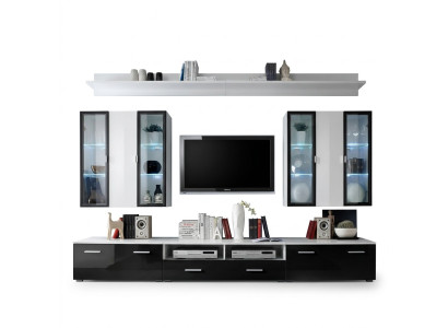 Meuble télévision mural, meuble télévision de luxe, buffet bas en bois, design moderne, salon de designer