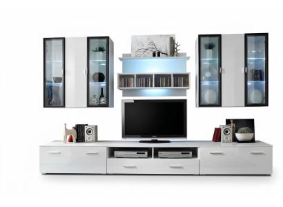 Unité murale Meuble TV Designer Meuble bas Mobilier de salon Bois Mobilier moderne