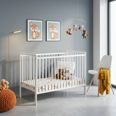 Lit de bébé Chambre à coucher Lit pour enfants Mobilier Chambre d'enfants Designer Mobilier blanc Nouveau