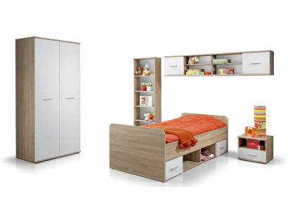 Ensemble complet de chambre d'enfants Table de chevet Lit designer Armoire moderne Mobilier