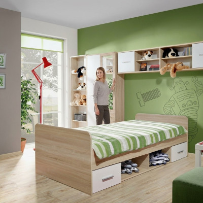 Chambre d'enfants Ensemble Lit Table de chevet Armoire de designer Mobilier moderne 4 pièces