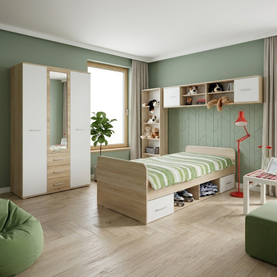 Chambre d'enfants Ensemble Lit Table de chevet Armoire de designer Mobilier moderne 4 pièces
