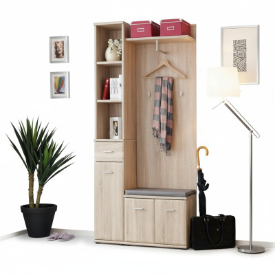 Vestiaire d'entrée Armoire Porte-manteau Bois Moderne Meuble Portemanteau Entrée