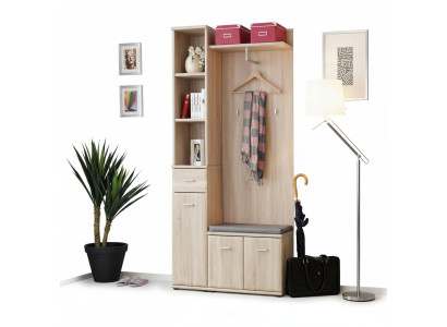 Vestiaire d'entrée Armoire Porte-manteau Bois Moderne Meuble Portemanteau Entrée