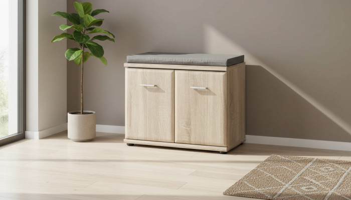 Armoire à chaussures Meuble en bois Porte-chaussures Gris Meuble design de luxe Moderne