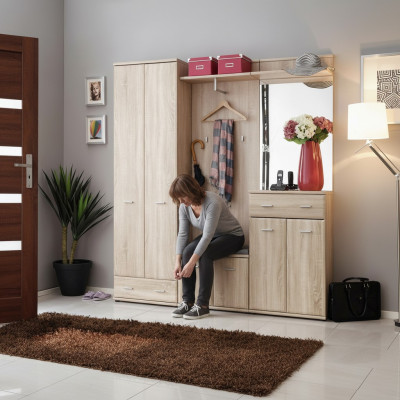 Garderobe de couloir portemanteau de couloir design de meubles en bois garde-robe moderne nouvelle
