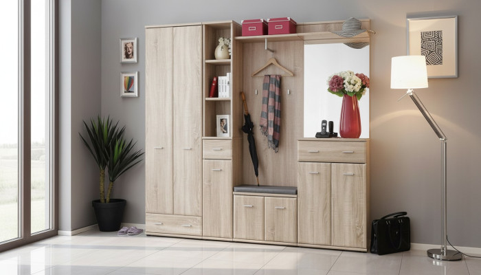 Portemanteau Armoire Garde-robe Armoire Entrée Design Mobilier Luxe Ameublement Nouveau Étagère