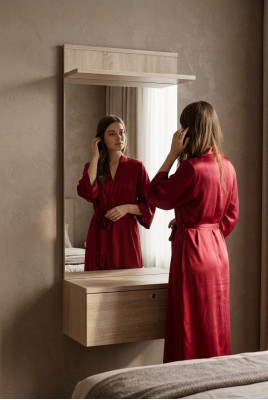 Portant à vêtements de luxe avec miroir pour le couloir, patère en bois, design d'ameublement