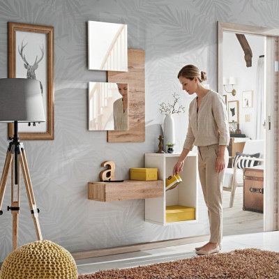 Portemanteau d'entrée Meuble Moderne Design Mural Mobilier en Bois Nouveau Hall