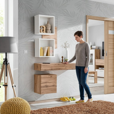Ensemble d'entrée moderne de 4 pièces avec étagères murales et armoire neuve
