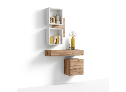 Ensemble d'entrée moderne de 4 pièces avec étagères murales et armoire neuve