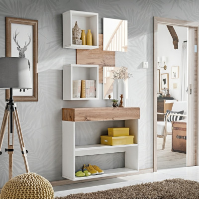 Jeu de meubles à chaussures de luxe pour entrée au design moderne en bois