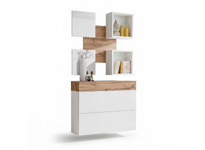 Ensemble complet de luxe pour l'entrée avec miroir moderne et étagère