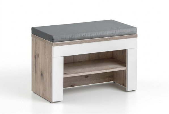 Meuble à chaussures gris avec coussin Design moderne Nouveaux meubles Meuble à chaussures en bois