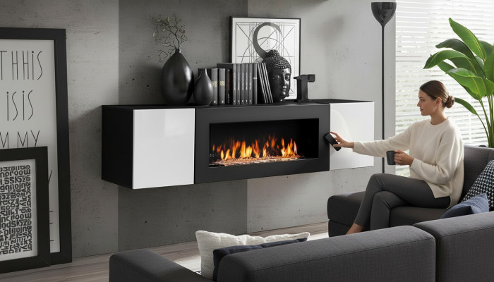 Armoire encastrée avec cheminée meubles de salon de luxe