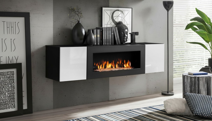 Armoire encastrée avec cheminée meubles de salon de luxe